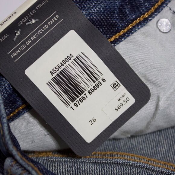 NWT $69.50 Levi's Premium Rolled '80s Mom Shorts Dark Wash Women Size 26 (B5) - Picture 9 of 16